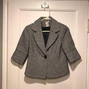 Black and White Checkered Blazer